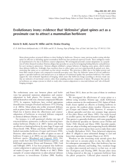 Evolutionary irony: evidence that defensive plant spines act as a