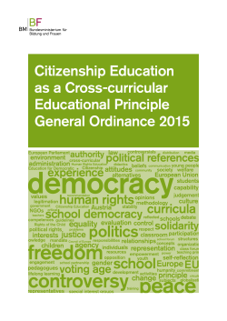 Citizenship Education as a Cross-curricular Educational Principle