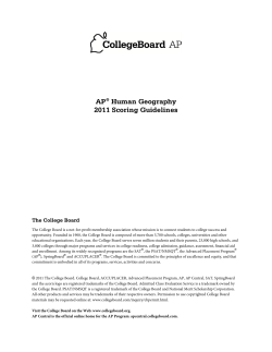 AP&reg; Human Geography 2011 Scoring Guidelines - AP Central
