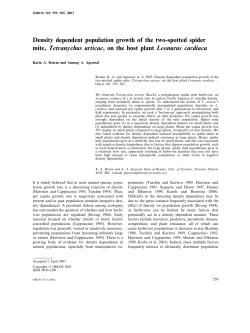 Density dependent population growth of the two