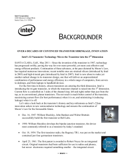 Over 6 Decades of Continued Transistor Shrinkage, Innovation