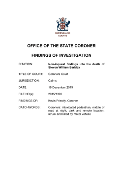 Coronial non-inquest findings