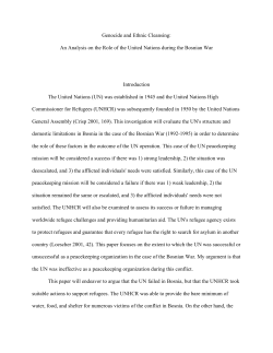 Genocide and Ethnic Cleansing: An Analysis on the Role of the