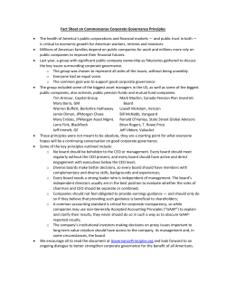 Fact Sheet on Commonsense Corporate Governance Principles