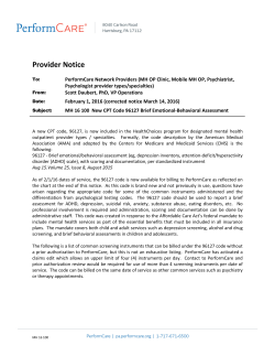 New CPT Code 96127 Brief Emotional-Behavioral