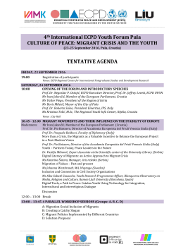 Agenda () - European Center for Peace and Development