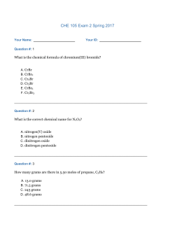CHE 105 Exam 2 Spring 2017