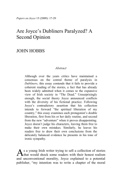 Are Joyce`s Dubliners Paralyzed? A Second Opinion