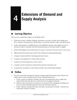 Extensions of Demand and Supply Analysis