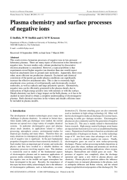 Plasma chemistry and surface processes of negative ions