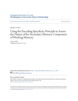 Using the Encoding Specificity Principle to Assess the Nature of the