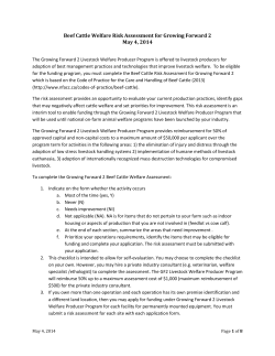 Beef Cattle Livestock Welfare Risk Assessment