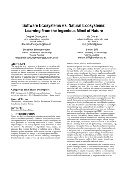 Software ecosystems vs. natural ecosystems: learning from the
