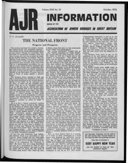 INFORMATION - The Association of Jewish Refugees