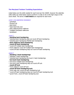 The Maryland Twisters Tumbling Expectations Listed below are the