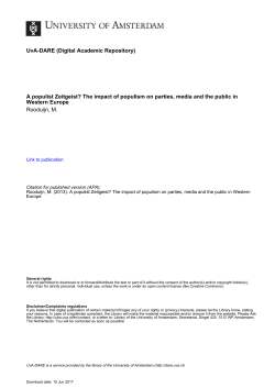 The nucleus of populism - University of Amsterdam