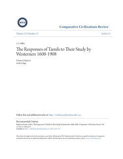 The Responses of Tamils to Their Study by Westerners 1608-1908