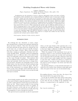 Modeling Geophysical Waves with Gelatin - Wooster Physics