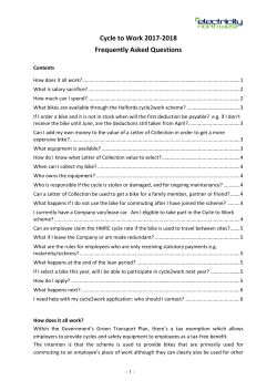Cycle to Work 2017-2018 Frequently Asked Questions