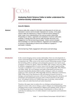 Analysing Dutch Science Cafés to better understand the science