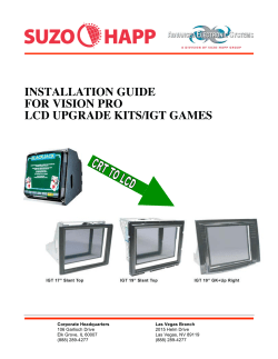 installation guide for vision pro lcd upgrade kits/igt games - Suzo-Happ