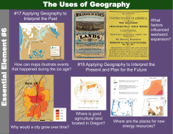 Essential Element #6 The Uses of Geography