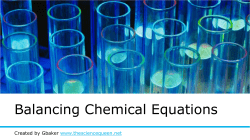 Balancing Chemical Equations