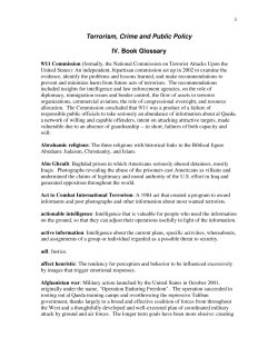 Terrorism, Crime and Public Policy IV. Book Glossary