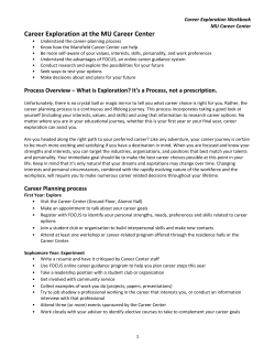 Career Exploration Workbook - Career Center