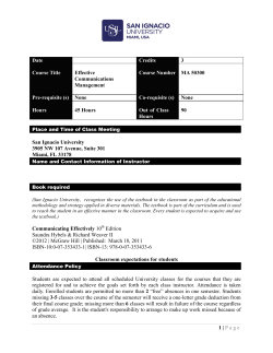 Table of Contents - San Ignacio University