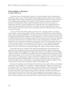 Human Rights in Honduras