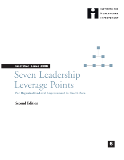 Seven Leadership Leverage Points for Organization