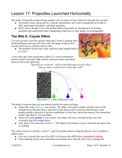 Lesson 17: Projectiles Launched Horizontally