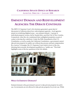 eminent domain and redevelopment agencies: the debate continues
