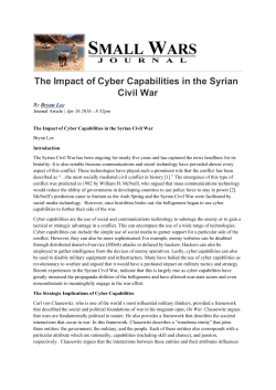 The Impact of Cyber Capabilities in the Syrian Civil War