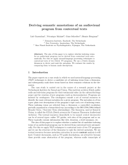 Deriving semantic annotations of an audiovisual program from