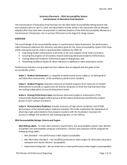 April 25, 2014 TEA Division of Performance Reporting Page 1 of 15