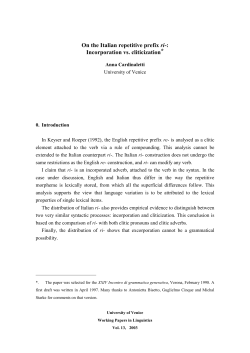 On the Italian repetitive prefix ri-: Incorporation vs