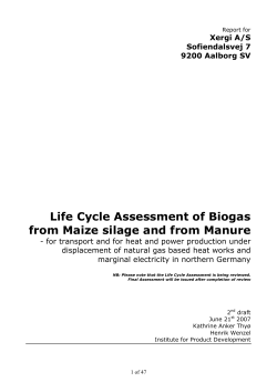 Life Cycle Assessment of Biogas