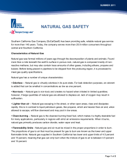 NATURAL GAS SAFETY
