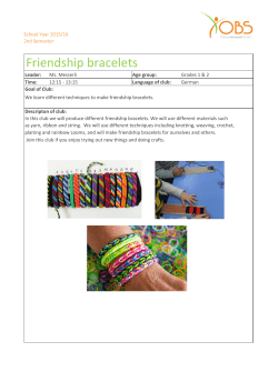 Friendship bracelets - Obersee Bilingual School