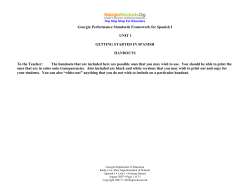 Georgia Performance Standards Framework for Spanish I UNIT 1