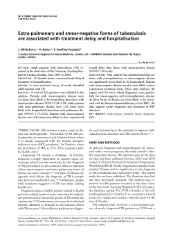 Extra-pulmonary and smear-negative forms of tuberculosis are