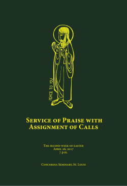 Service Folder  - Call Day 2017