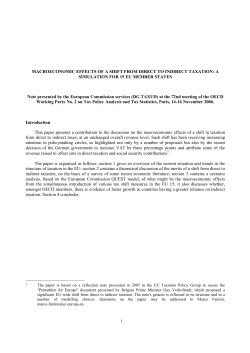 1 MACROECONOMIC EFFECTS OF A SHIFT FROM DIRECT TO