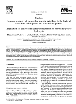 Sequence similarity of mammalian epoxide hydrolases to