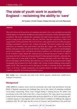 The state of youth work in austerity England