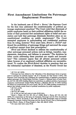 First Amendment Limitations on Patronage Employment Practices