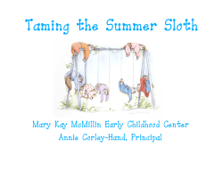 Taming the Summer Sloth