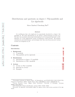 Distributions and quotients on degree 1 NQ